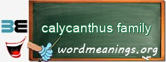 WordMeaning blackboard for calycanthus family